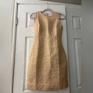 Kate spade dress powder pink gold bodycon luxury metallic contemporary barbie 2A